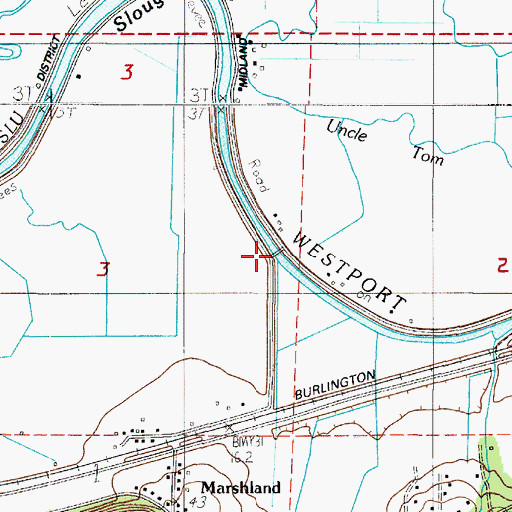 Topographic Map of Lower Midland Bridge, OR