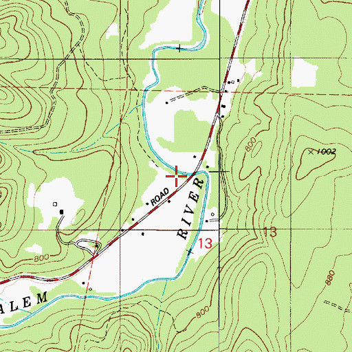 Topographic Map of Arcadia Bridge, OR