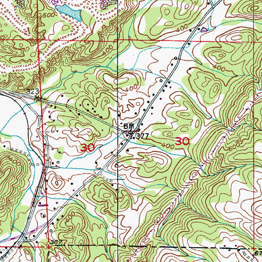 Topographic Map of Empire Church, AL
