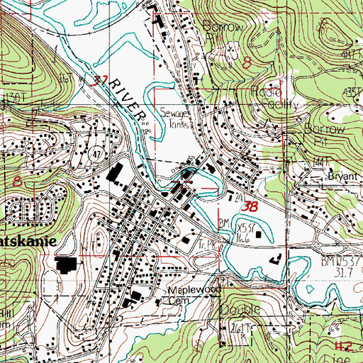 Topographic Map of Clatskanie City Park, OR