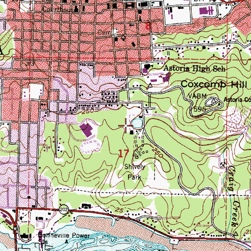 Topographic Map of Astoria Reservoir Number Two, OR