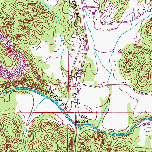 Topographic Map of Enon Church, AL