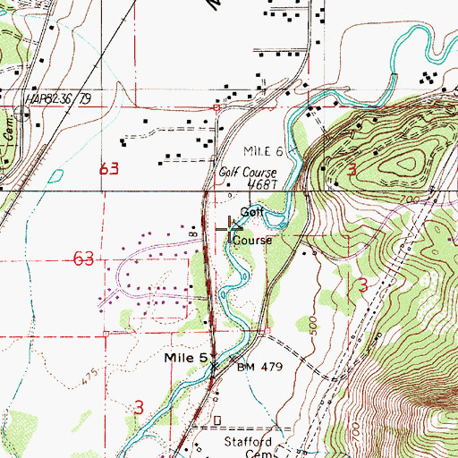 Topographic Map of Springfield Country Club, OR