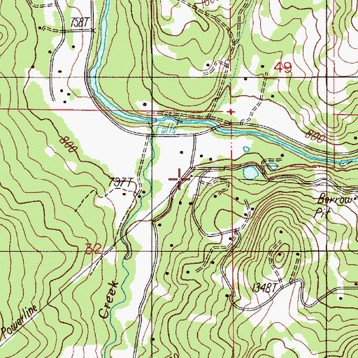 Topographic Map of Rockland (historical), OR