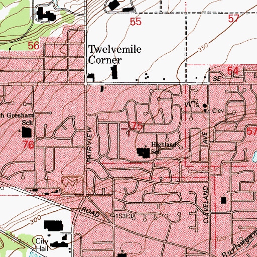 Topographic Map of Aspen Highlands Park, OR