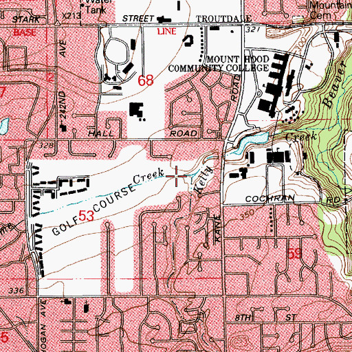 Topographic Map of Burlingame Creek, OR