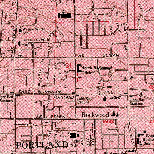 Topographic Map of North Rockwood Park, OR