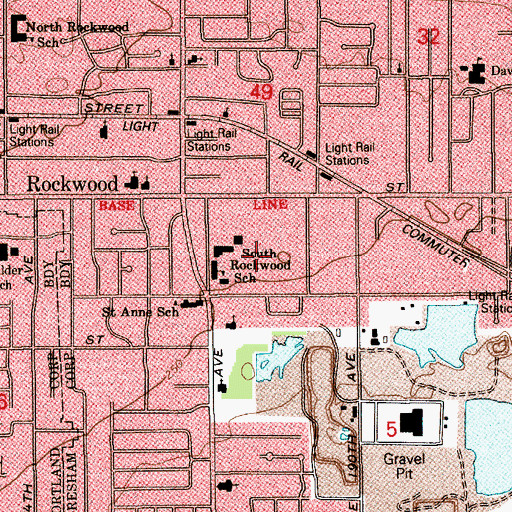 Topographic Map of South Rockwood Park, OR