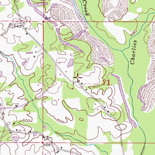 Topographic Map of Gaddy Cemetery, AL