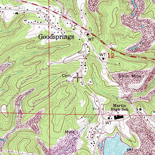 Topographic Map of Goodsprings Church, AL