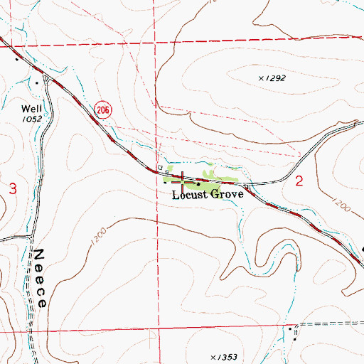 Topographic Map of Locust Grove School (historical), OR