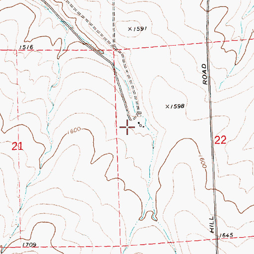 Topographic Map of Hartford Ranch, OR