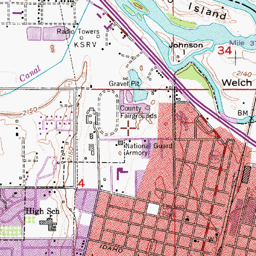 Topographic Map of Beck-Kiwanis Park, OR
