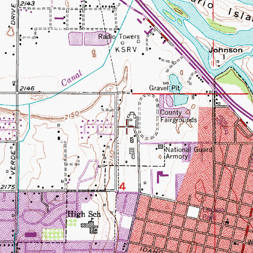 Topographic Map of Malheur County Fairgrounds, OR