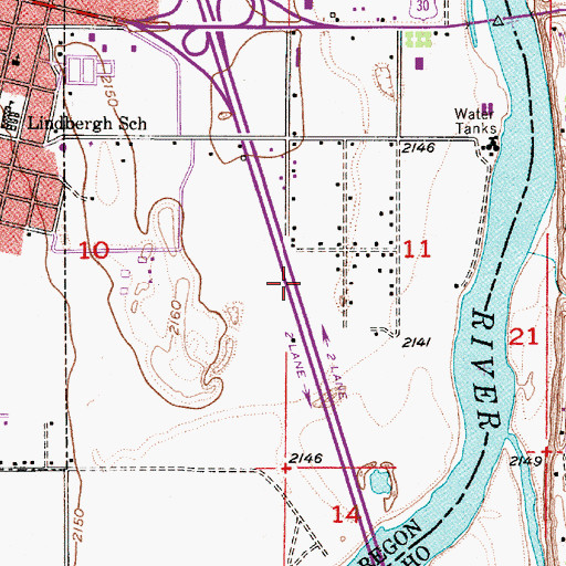 Topographic Map of Ontario Safety Rest Area, OR