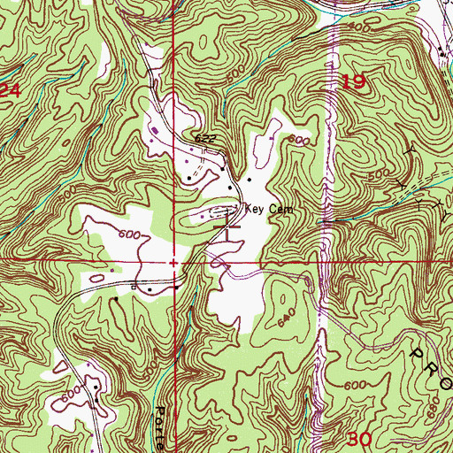 Topographic Map of Key Hill Church, AL