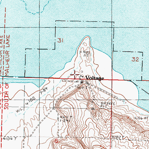 Topographic Map of Crows Nest Ranch, OR