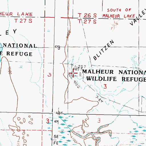 Topographic Map of Sod House Ranch, OR