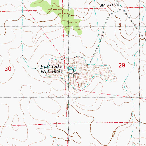 Topographic Map of Bull Lake, OR