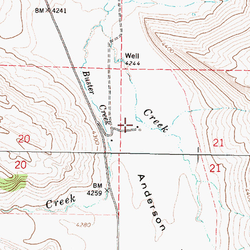 Topographic Map of Anderson Valley Ranch, OR