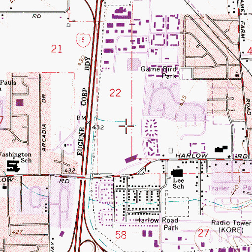 Topographic Map of McKenzie Ditch, OR