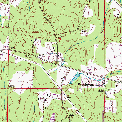 Topographic Map of Lupton School, AL