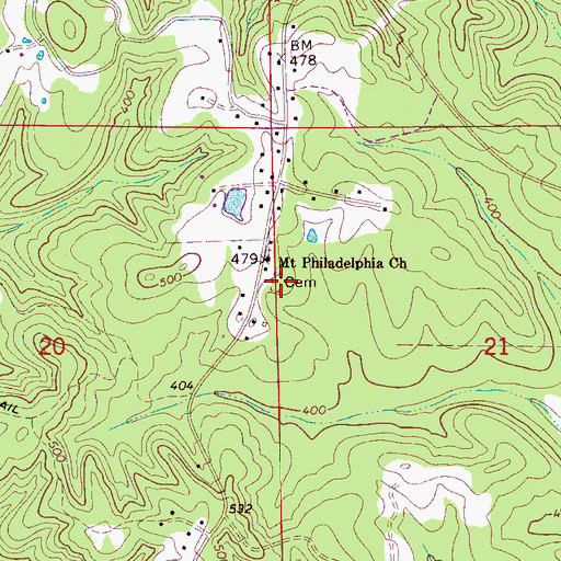 Topographic Map of Mount Cedrum Cemetery, AL
