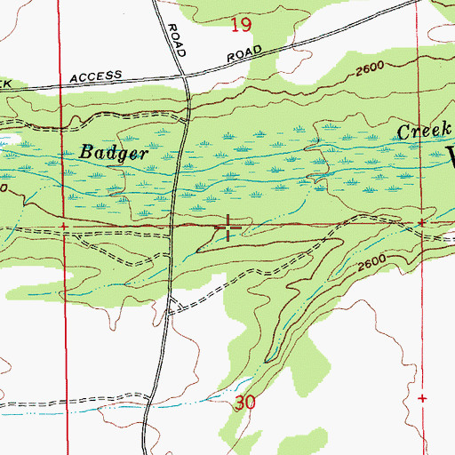 Topographic Map of Badger Corral, OR
