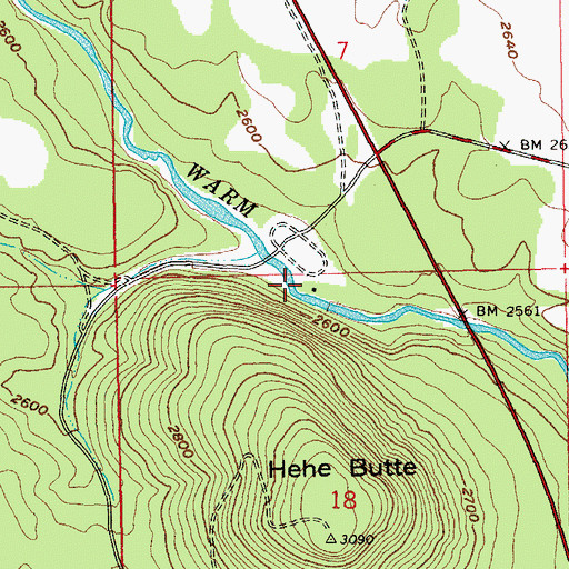 Topographic Map of Hehe Mill Rodeo Grounds, OR
