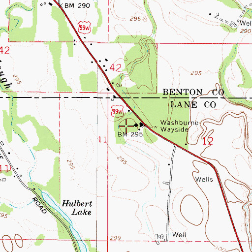 Topographic Map of Benton Lane Park, OR