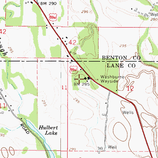 Topographic Map of Benton Lane Park, OR