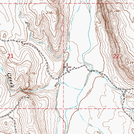 Topographic Map of Bishop Ranch, OR
