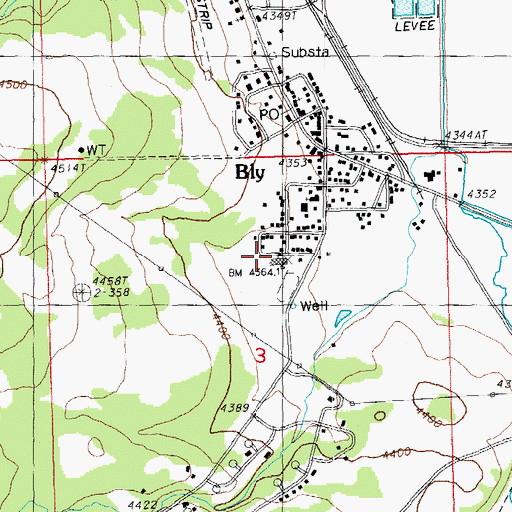 Topographic Map of Gearhart School, OR
