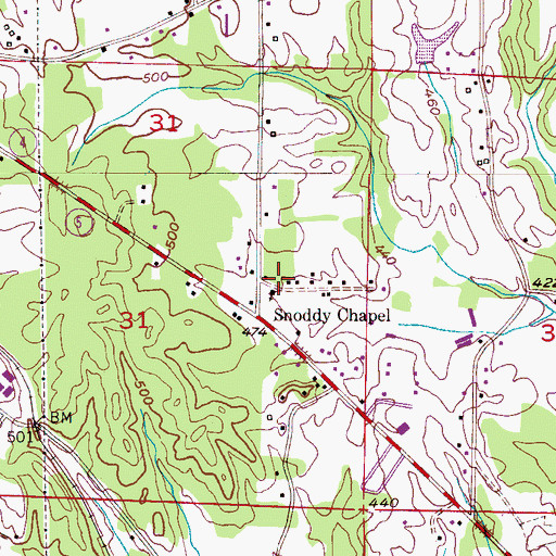 Topographic Map of North Side Church, AL
