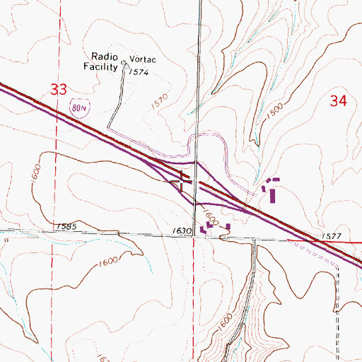 Topographic Map of Barnhart Interchange, OR