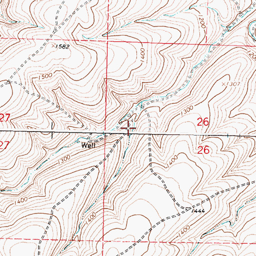 Topographic Map of Rieth Bridge, OR