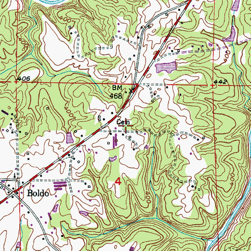Topographic Map of Porter Cemetery, AL