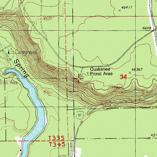 Topographic Map of Oux-Kanee Overlook, OR