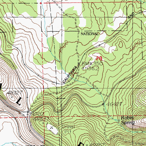 Topographic Map of Yainax Forest Service Station, OR