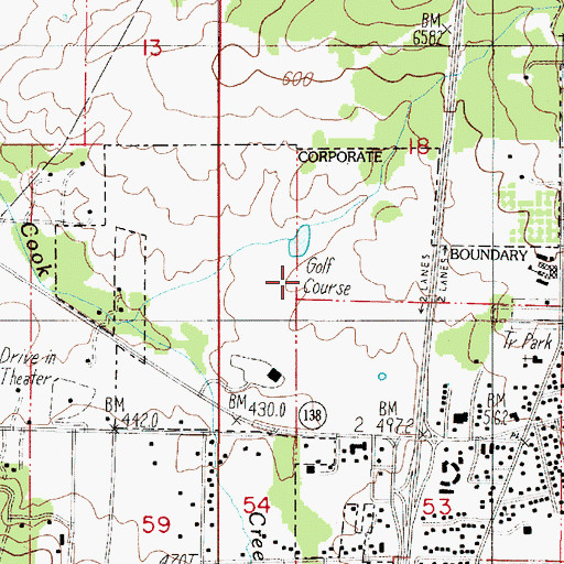 Topographic Map of Sutherlin Knolls Golf Course, OR