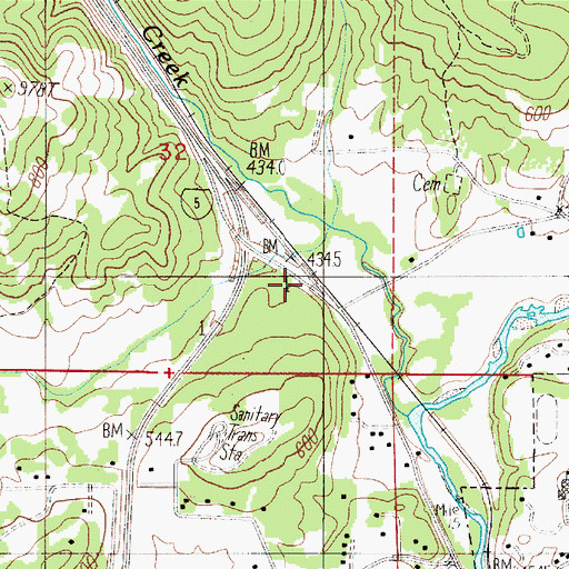Topographic Map of Cornwall Historical Marker, OR