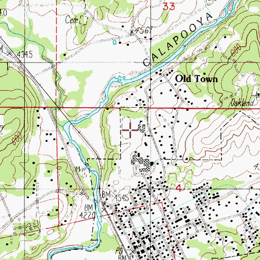 Topographic Map of Lincoln Middle School, OR