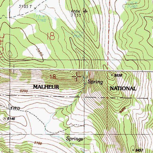 Topographic Map of Acton Spring, OR
