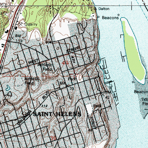 Topographic Map of Godfrey Park, OR