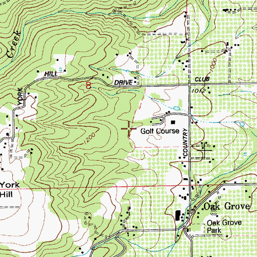 Topographic Map of Hood River Golf Course, OR