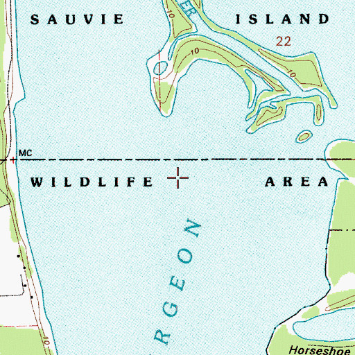 Topographic Map of Sauvie Island Game Management Area, OR