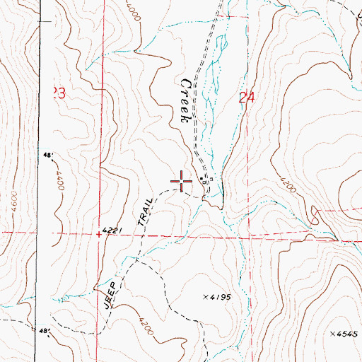 Topographic Map of Wilbur Ranch, OR
