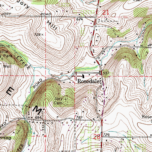 Topographic Map of Rosedale Elementary School, OR