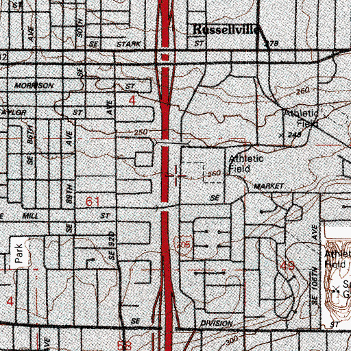 Topographic Map of Portland Adventist Academy, OR