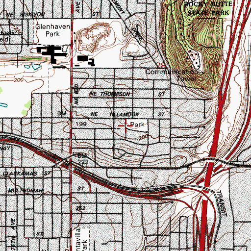 Topographic Map of Hancock City Park, OR